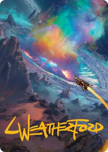 Meteor Crater Art Card (Gold-Stamped Signature), Art Series: Edge of Eternities 45