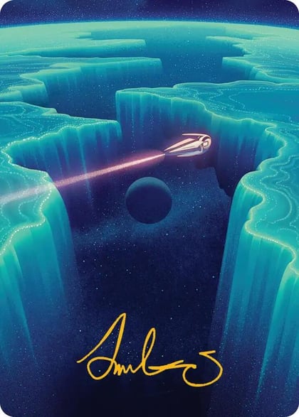 Cascading Cataracts Art Card (50/54) (Gold-Stamped Signature), Art Series: Edge of Eternities 50