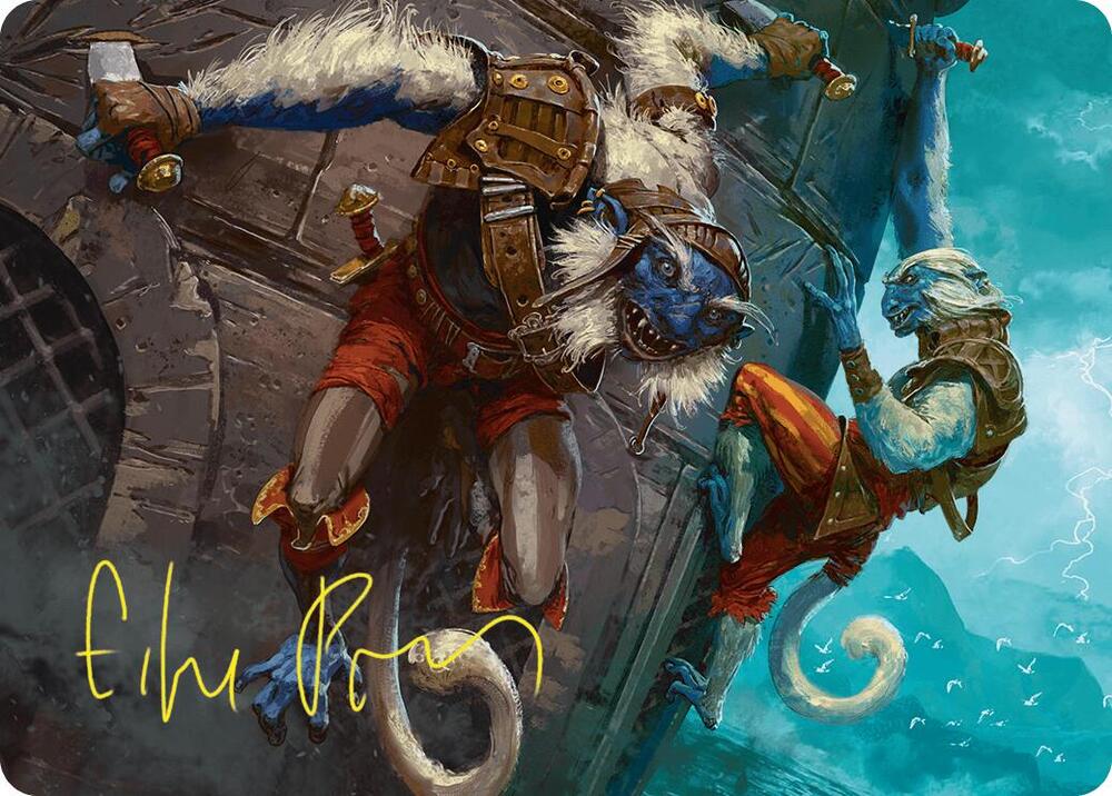 Goblin Boarders Art Card (11/54) (Gold-Stamped Signature), Art Series: Foundations 11