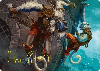 Goblin Boarders Art Card (11/54) (Gold-Stamped Signature), Art Series: Foundations 11