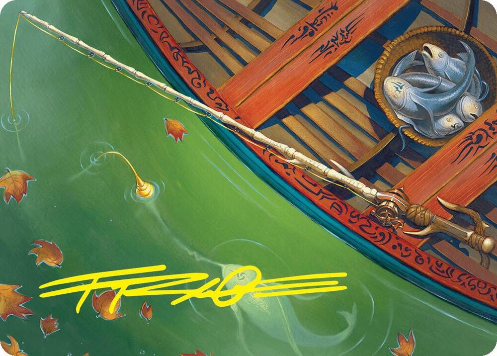 Fishing Pole Art Card (18/54) (Gold-Stamped Signature), Art Series: Foundations 18
