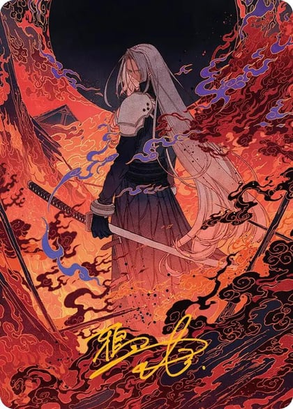 Nibelheim Aflame Art Card (Gold-Stamped Signature), Art Series: FINAL FANTASY 35