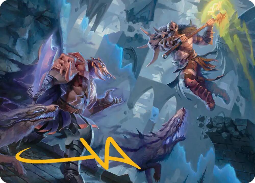 Garruk, Veiled Butcher // Garruk, Curse Breaker Art Card (Gold-Stamped Signature), Art Series: Reality Fracture 32