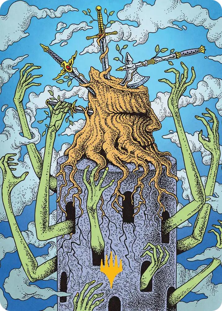 Flourishing Grapple Art Card (Gold-Stamped), Art Series: Reality Fracture 51
