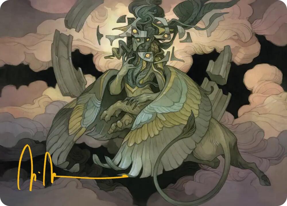 Sphinx of False Conclusions Art Card (Gold-Stamped Signature), Art Series: Reality Fracture 7