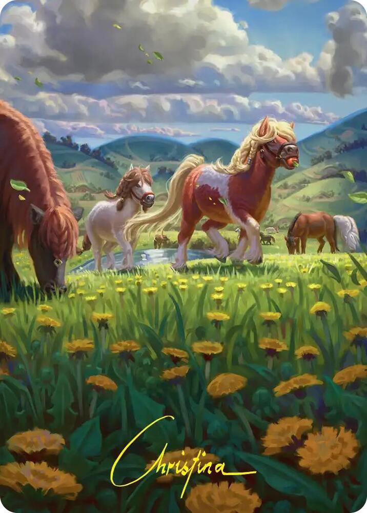 Troop of Ponies Art Card (Gold-Stamped Signature), Art Series: The Hobbit 1