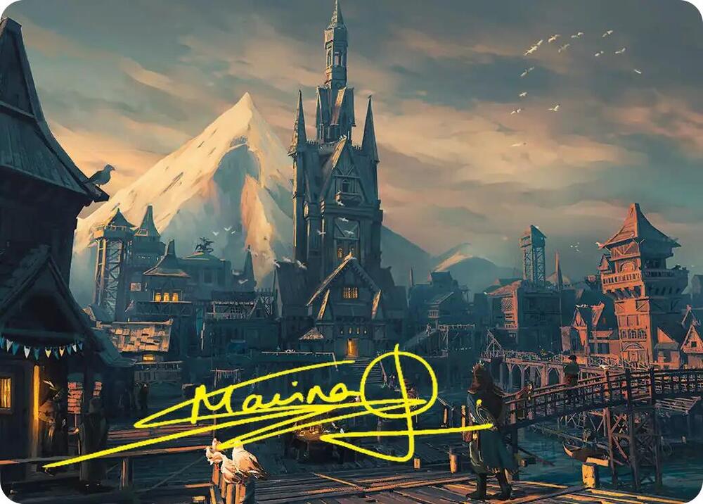 Lake-town Art Card (Gold-Stamped Signature), Art Series: The Hobbit 24