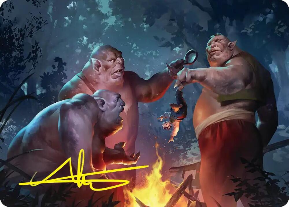 Tom, Bert, and William Art Card (Gold-Stamped Signature), Art Series: The Hobbit 25