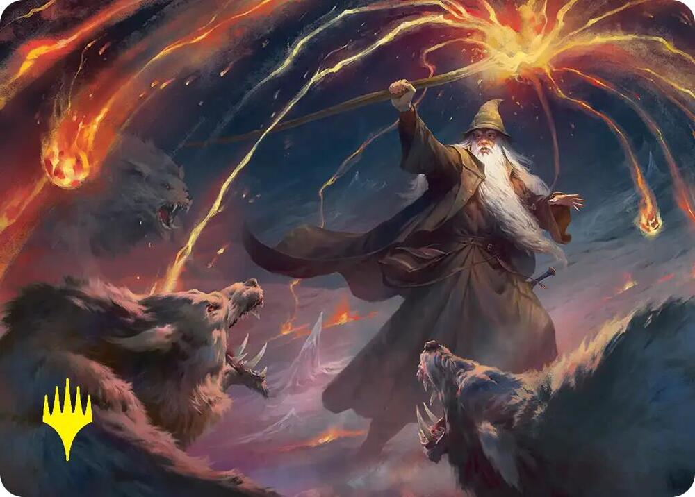 Gandalf, Shadow's Foe Art Card (Gold-Stamped), Art Series: The Hobbit 46