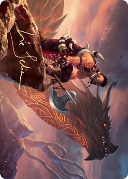Dragonkin Berserker Art Card (Gold-Stamped Signature), Art Series: Kaldheim 32