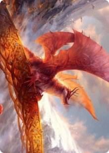 Goldspan Dragon Art Card, Art Series: Kaldheim 35