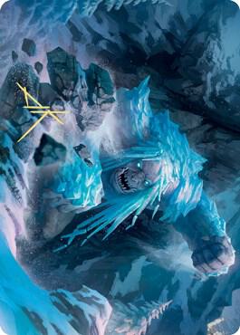 Icehide Troll Art Card (Gold-Stamped Signature), Art Series: Kaldheim 46