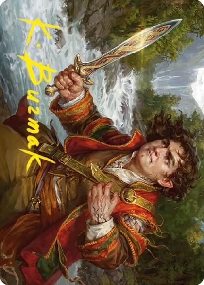 Frodo Baggins Art Card (16/81) (Gold-Stamped Signature), Art Series: Universes Beyond: The Lord of the Rings: Tales of Middle-earth 16