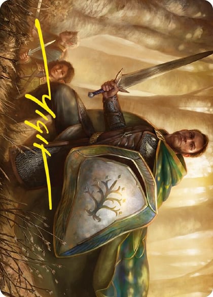 Boromir, Warden of the Tower Art Card (Gold-Stamped Signature), Art Series: Universes Beyond: The Lord of the Rings: Tales of Middle-earth 1