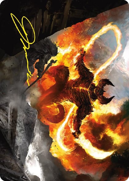 The Balrog, Flame of Udun Art Card (Gold-Stamped Signature), Art Series: Universes Beyond: The Lord of the Rings: Tales of Middle-earth 36
