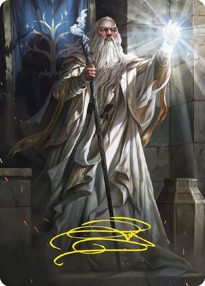 Gandalf the White Art Card (Gold-Stamped Signature), Art Series: Universes Beyond: The Lord of the Rings: Tales of Middle-earth 3