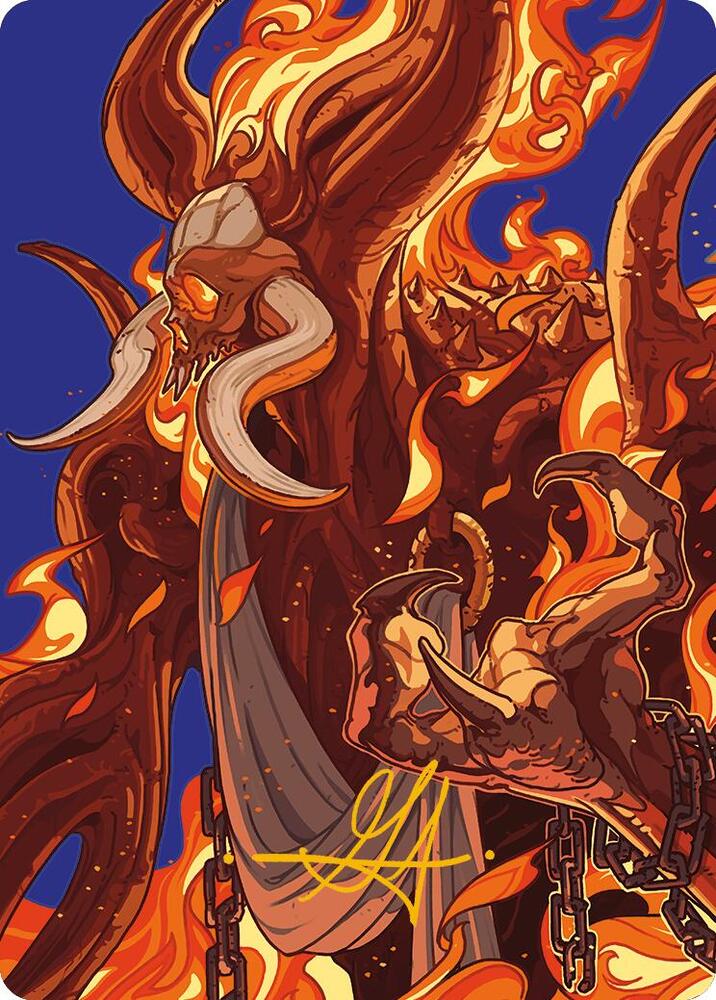 Phlage, Titan of Fire's Fury Art Card (Gold-Stamped Signature), Art Series: Modern Horizons 3 50