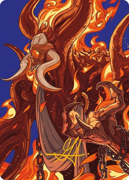 Phlage, Titan of Fire's Fury Art Card (Gold-Stamped Signature), Art Series: Modern Horizons 3 50