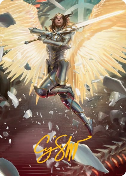 Archangel Elspeth Art Card (Gold-Stamped Signature), Art Series: March of the Machine 1