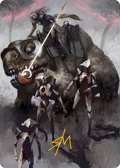 Thalia and The Gitrog Monster Art Card (Gold-Stamped Signature), Art Series: March of the Machine 65