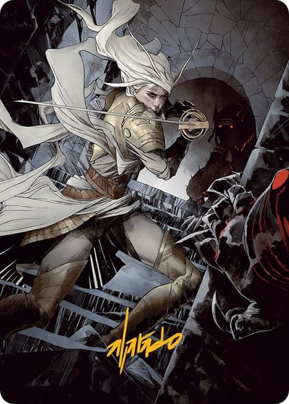 Thalia, Guardian of Thraben Art Card (Gold-Stamped Signature), Art Series: March of the Machine 67