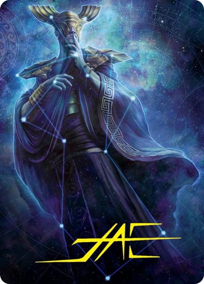 Atris, Oracle of Half-Truths Art Card (Gold-Stamped Signature), Art Series: March of the Machine 78