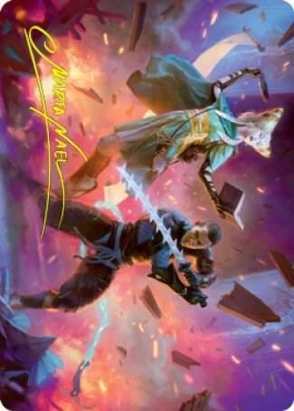 Explosive Entry Art Card (Gold-Stamped Signature), Art Series: Kamigawa: Neon Dynasty 13