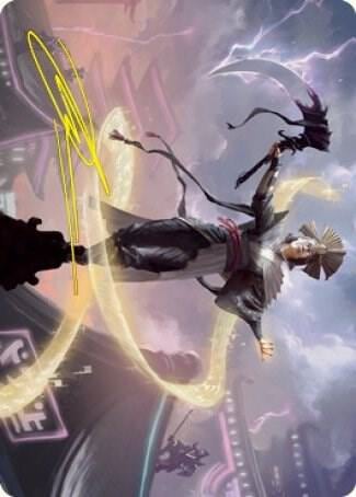 Naomi, Pillar of Order Art Card (Gold-Stamped Signature), Art Series: Kamigawa: Neon Dynasty 35