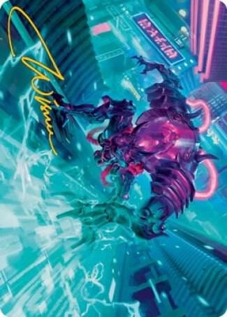 Surgehacker Mech Art Card (Gold-Stamped Signature), Art Series: Kamigawa: Neon Dynasty 45