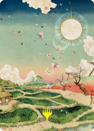 Plains (293) Art Card (79/81) (Gold-Stamped Signature), Art Series: Kamigawa: Neon Dynasty 79