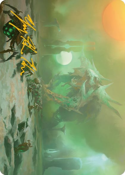 Green Sun's Twilight Art Card (Gold-Stamped Signature), Art Series: Phyrexia: All Will Be One 39