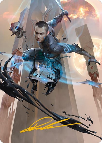 Kaito, Dancing Shadow Art Card (48/81) (Gold-Stamped Signature), Art Series: Phyrexia: All Will Be One 48
