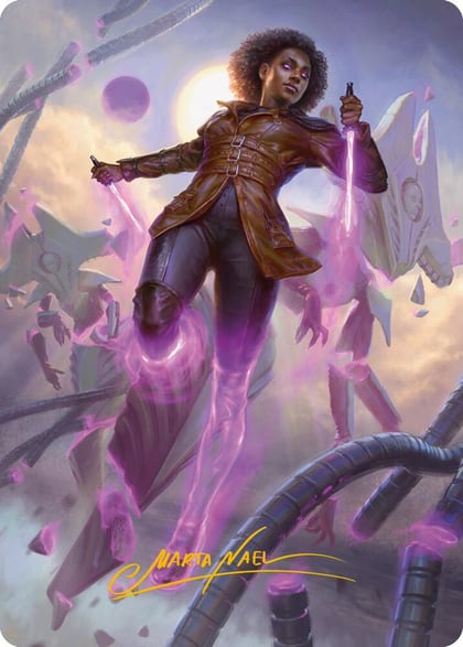 Kaya, Intangible Slayer Art Card (Gold-Stamped Signature), Art Series: Phyrexia: All Will Be One 49