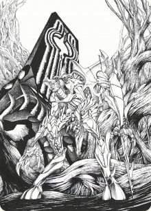 Lukka, Bound to Ruin Art Card, Art Series: Phyrexia: All Will Be One 79