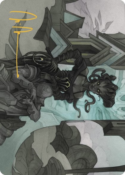 Vraska Joins Up Art Card (Gold-Stamped Signature), Art Series: Outlaws of Thunder Junction 34