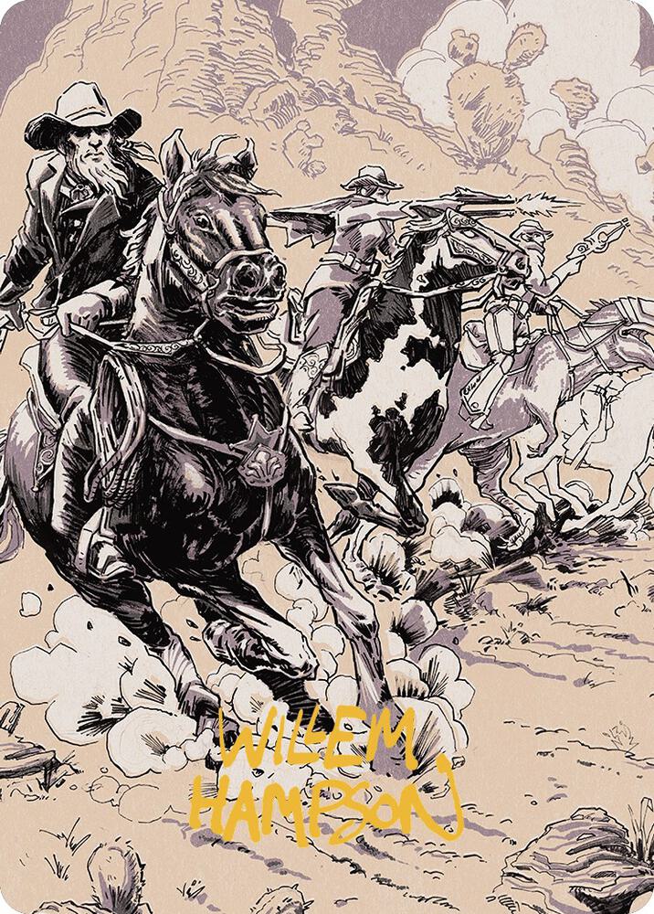 Overwhelming Forces Art Card (Gold-Stamped Signature), Art Series: Outlaws of Thunder Junction 40