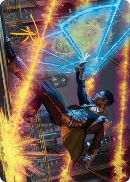 Wingshield Agent Art Card (Gold-Stamped Signature), Art Series: Streets of New Capenna 14