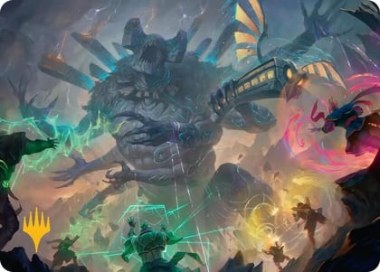 Moment of Reckoning Art Card (Gold-Stamped Planeswalker Symbol), Art Series: Secrets of Strixhaven 19