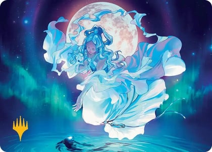 Yue, the Moon Spirit Art Card (Gold-Stamped Planeswalker Symbol), Art Series: Avatar: The Last Airbender 7