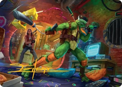 Michelangelo, Game Master Art Card (Gold-Stamped Signature), Art Series: Teenage Mutant Ninja Turtles 13