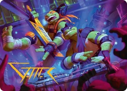 Mikey & Don, Party Planners Art Card (Gold-Stamped Signature), Art Series: Teenage Mutant Ninja Turtles 15