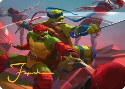 Raph & Leo, Sibling Rivals Art Card (Gold-Stamped Signature), Art Series: Teenage Mutant Ninja Turtles 16