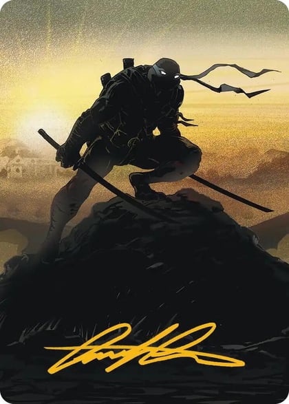 Leonardo, Sewer Samurai Art Card (20/54) (Gold-Stamped Signature), Art Series: Teenage Mutant Ninja Turtles 20