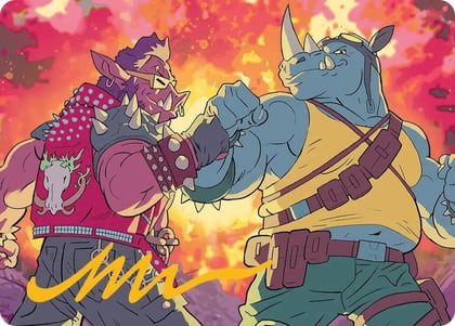 Bebop & Rocksteady Art Card (Gold-Stamped Signature), Art Series: Teenage Mutant Ninja Turtles 29