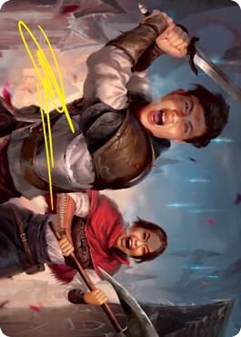 Daybreak Combatants Art Card (Gold-Stamped Signature), Art Series: Innistrad: Crimson Vow 42