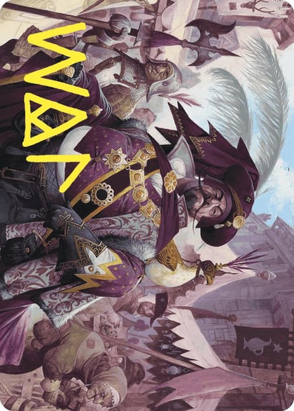 Discerning Financier Art Card (Gold-Stamped Signature), Art Series: Wilds of Eldraine 2