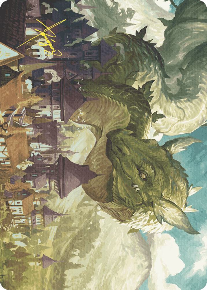 Beanstalk Wurm Art Card (Gold-Stamped Signature), Art Series: Wilds of Eldraine 23