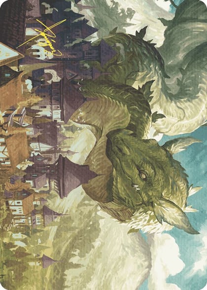 Beanstalk Wurm Art Card (Gold-Stamped Signature), Art Series: Wilds of Eldraine 23