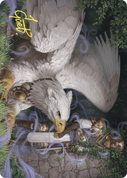 Dutiful Griffin Art Card (Gold-Stamped Signature), Art Series: Wilds of Eldraine 3
