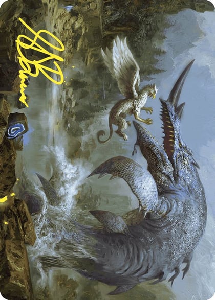 Horned Loch-Whale Art Card (Gold-Stamped Signature), Art Series: Wilds of Eldraine 6